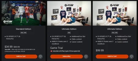 EA Sports FC 26 价格指南 EA Sports FC 26 价格指南