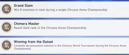 Chrysos Awoo 锦标赛所有成就指南 Chrysos Awoo 锦标赛所有成就指南