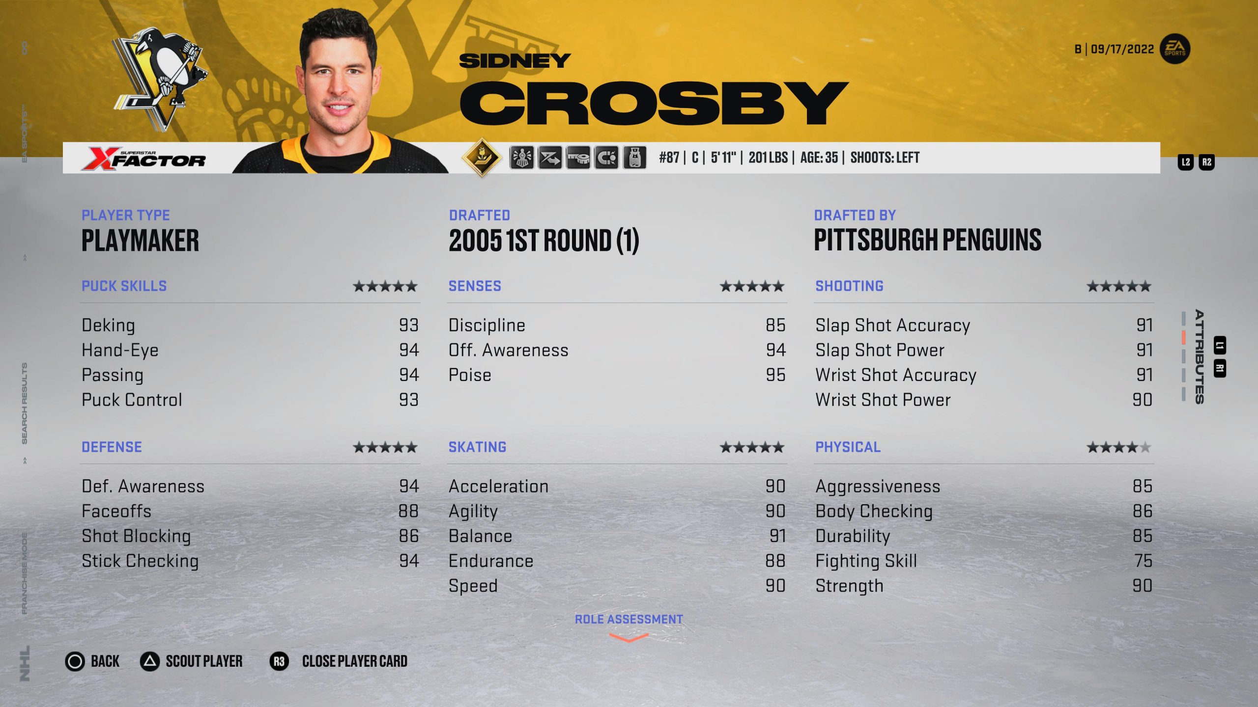 Sidney Crosby - NHL 23 中最好的中锋之一