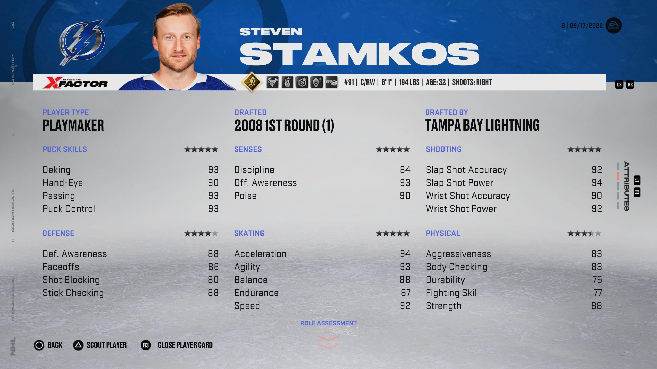 Steven Stamkos - NHL 23 中最好的中锋之一。