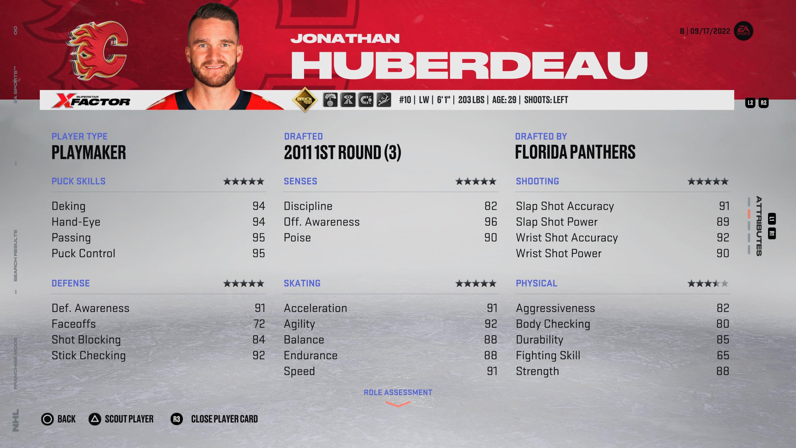 Jonathan Huberdeau - NHL 23 中最好的组织者原型之一