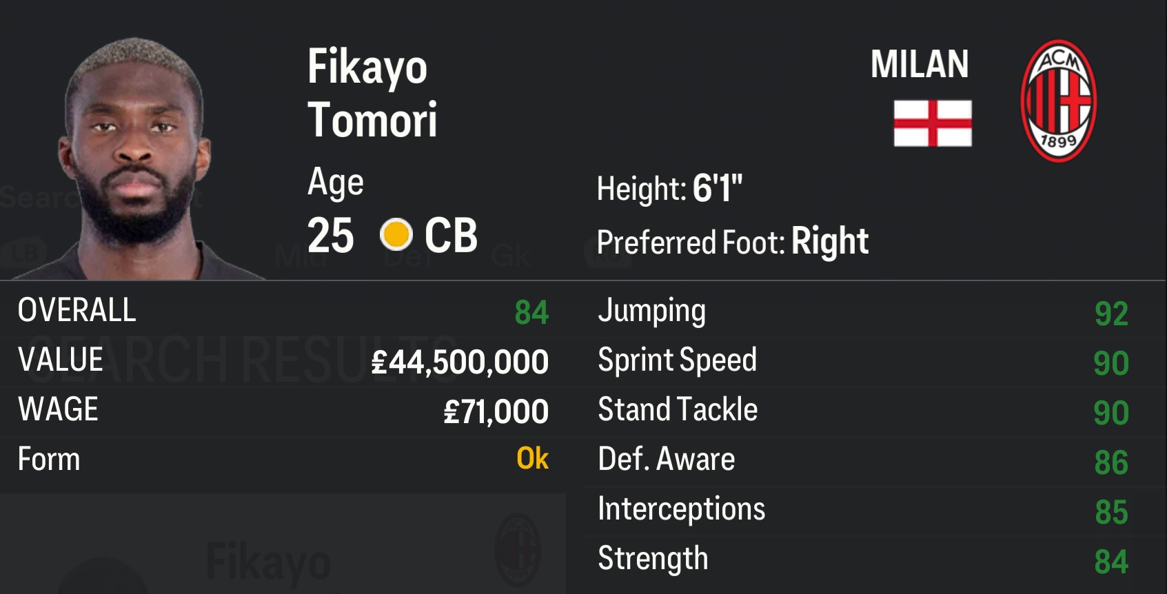 EA FC 24 Fikayo-Tomori 截图