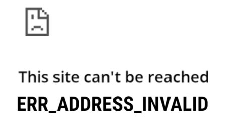 This site can't be reached