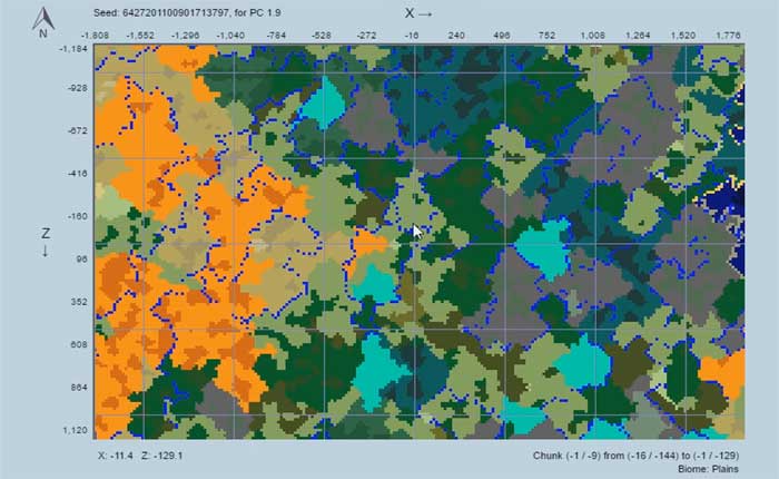 Minecraft 生物群系查找器地图