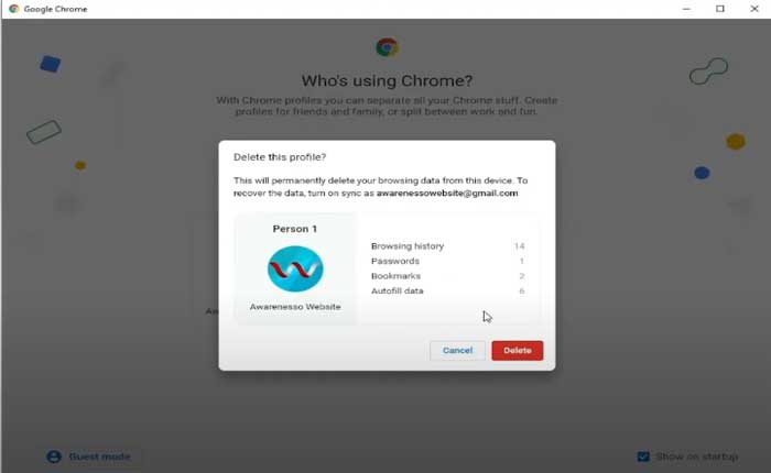 如何删除 Chrome 添加配置文件的功能