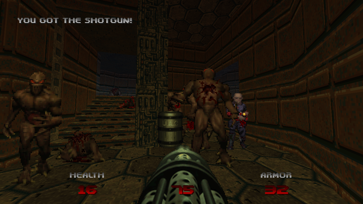 Doom，id Software，以 Doom 64 风格玩《Doom I》和《Doom II》