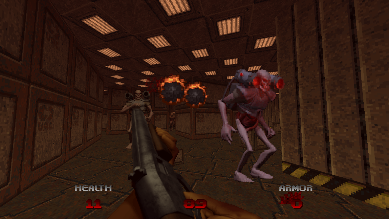 Doom，id Software，以 Doom 64 风格玩《Doom I》和《Doom II》