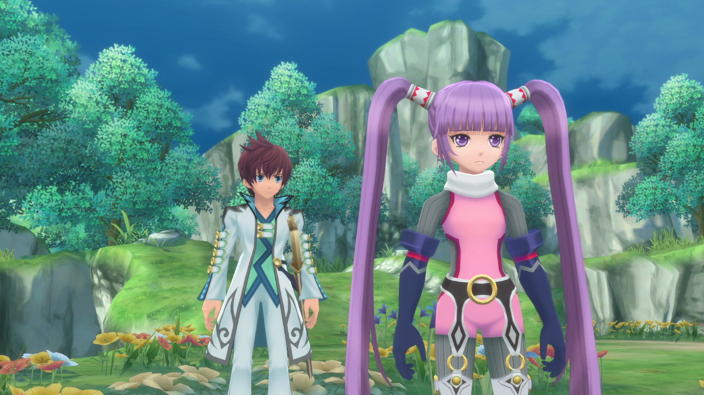 游戏《Tales of Graces f Remastered》的屏幕截图显示了两个角色