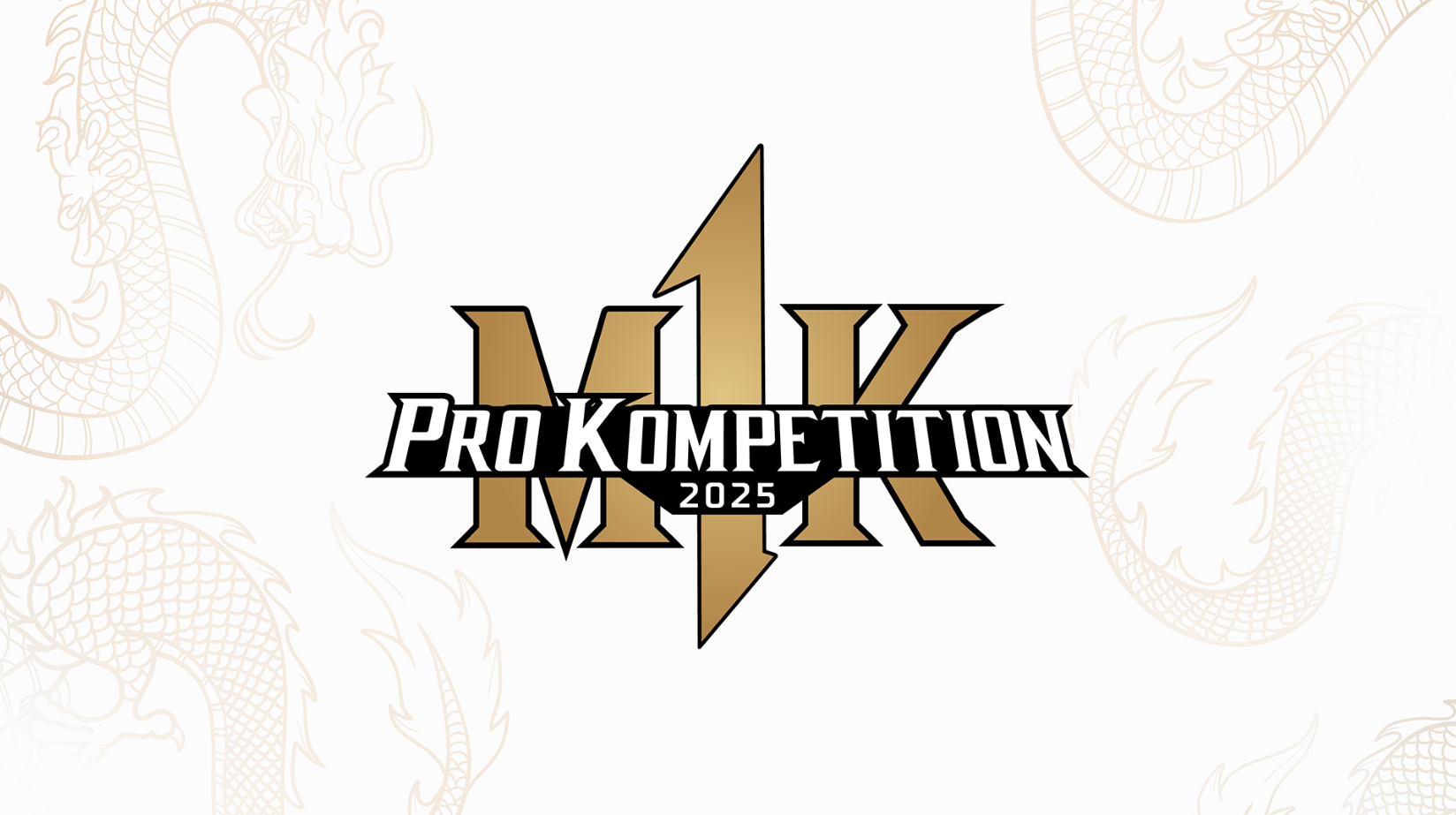 《真人快打 1 Pro Kompetition 2025》的宣传图片，展示了风格化的 M1K 徽标。