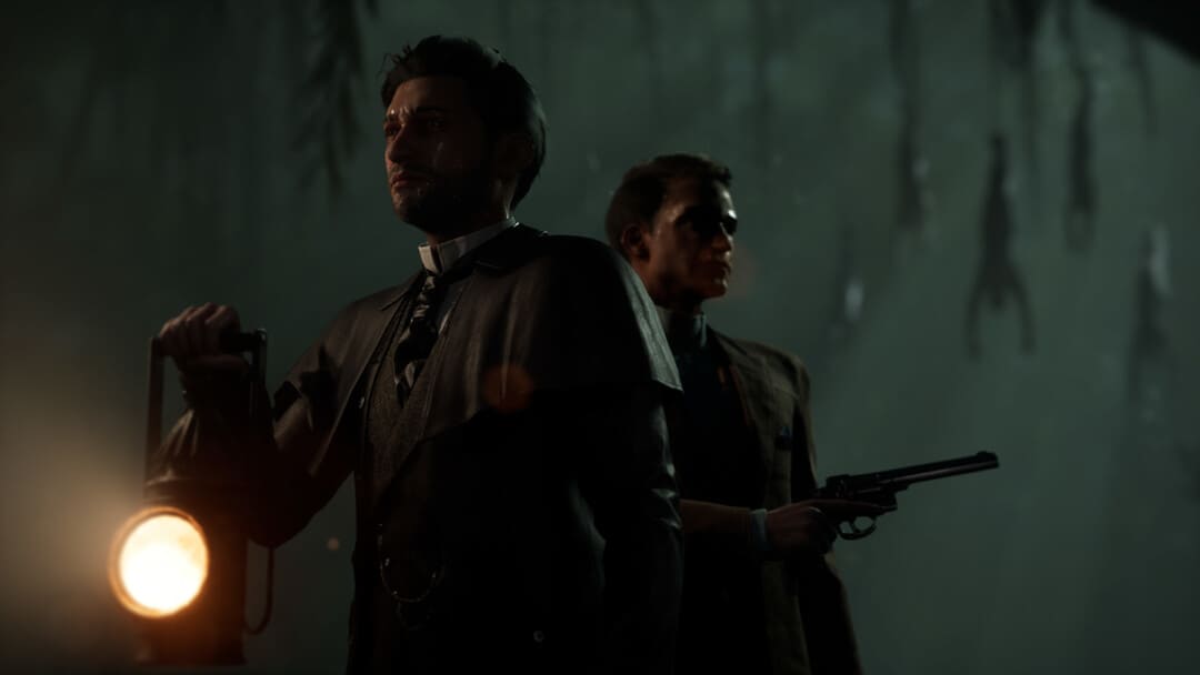 游戏夏洛克·福尔摩斯（Sherlock Holmes）的屏幕截图，觉醒显示了夏洛克（Sherlock）和沃森
